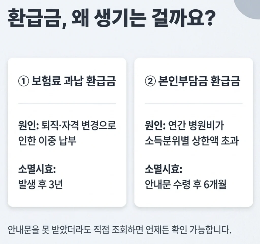 건강보험료 환급금 왜 생기는 두가지 요약 이미지
