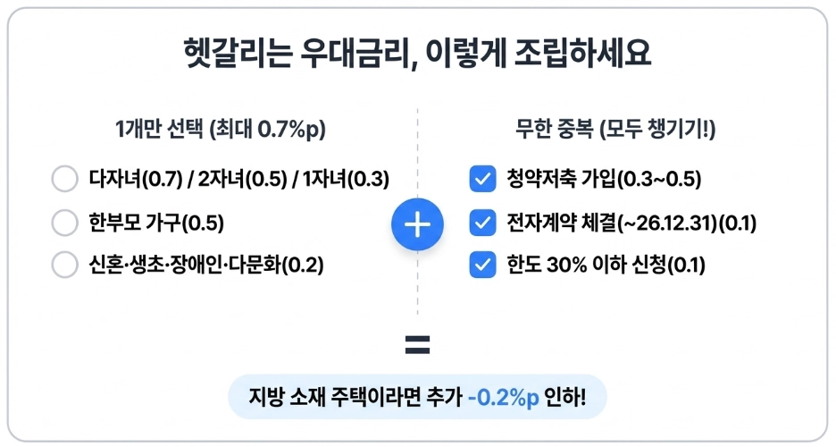 디딤돌 대출 헷갈리는 우대금리 이렇게 설정 설명 이미지