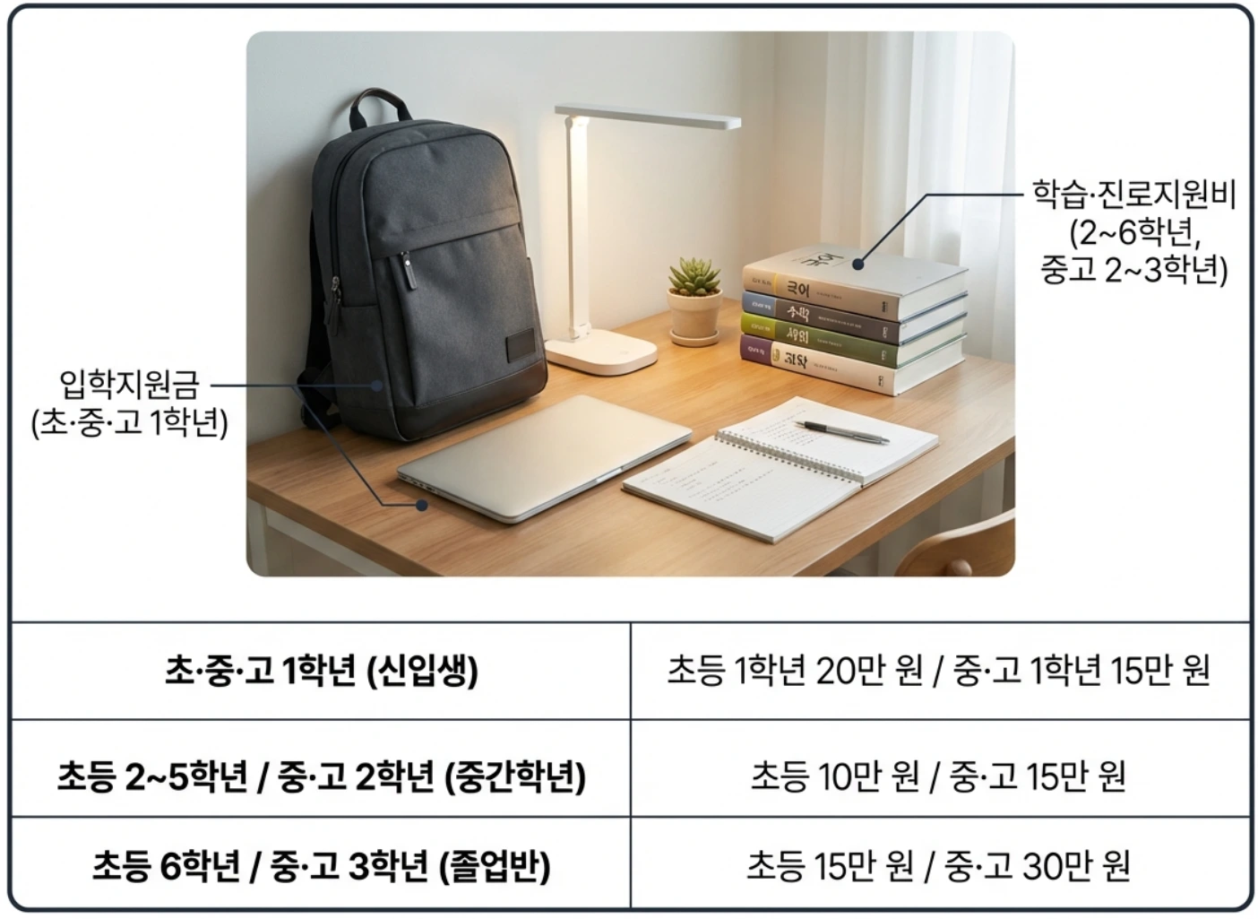 전북에듀페이 지원금액 세부화된 내용 설명