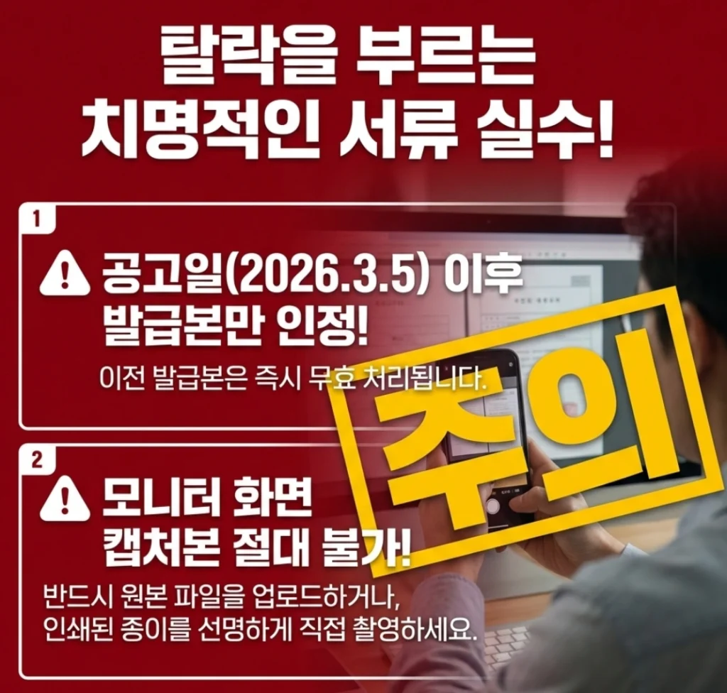 타락을 부르는 서류 실수에 대해 설명하는 이미지