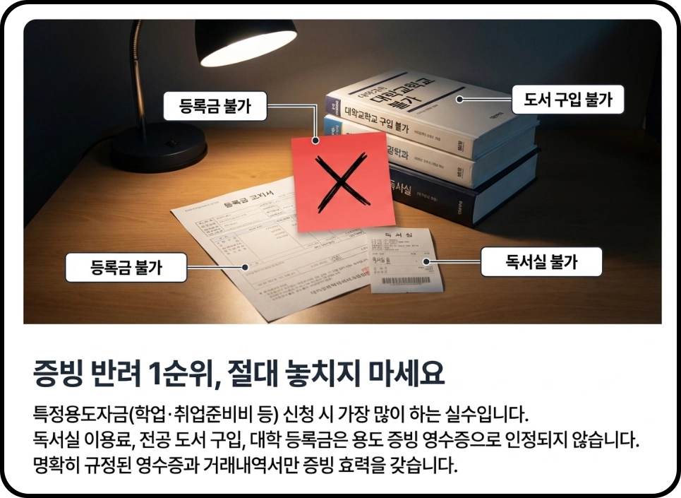 햇살론 유스 증빙 반려 1순위 등록금 도서구입 독서실 불가 항목 안내