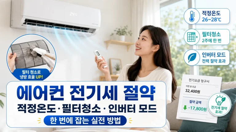 에어컨 전기세 절약, 적정온도·필터청소·인버터 모드 한 번에 잡는 법