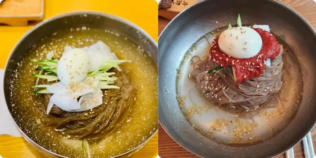 물냉면과 비빔냉면