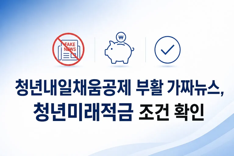 청년내일채움공제 부활은 가짜뉴스, 청년미래적금 가입조건부터 확인
