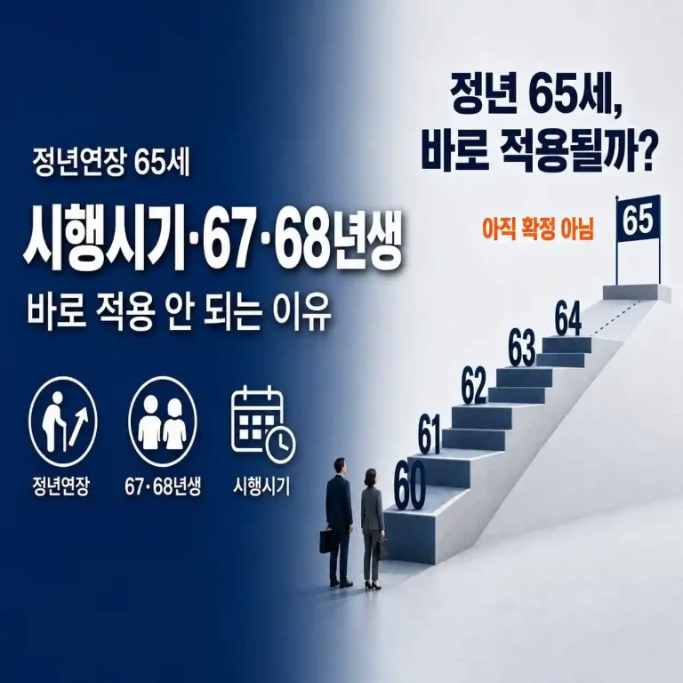 정년연장 65세 시행시기? 67·68년생이 바로 적용되지 않는 이유