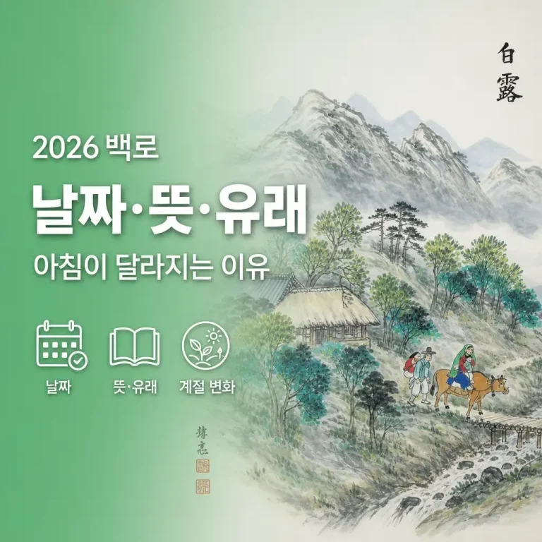 2026 백로 날짜 언제? 뜻·유래와 왜 이때부터 아침이 달라질까