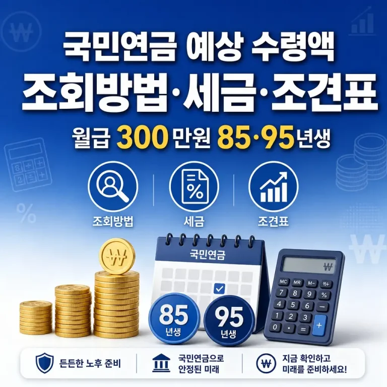 국민연금 예상 수령액 조회방법·세금·조견표, 월급 300만원 85년생·95년생 얼마?